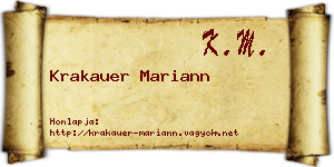 Krakauer Mariann névjegykártya
